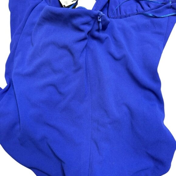 NWT ZARA Floral Halter Top Bodysuit in Blue Size Medium Flower Detail Women's - Picture 7 of 10